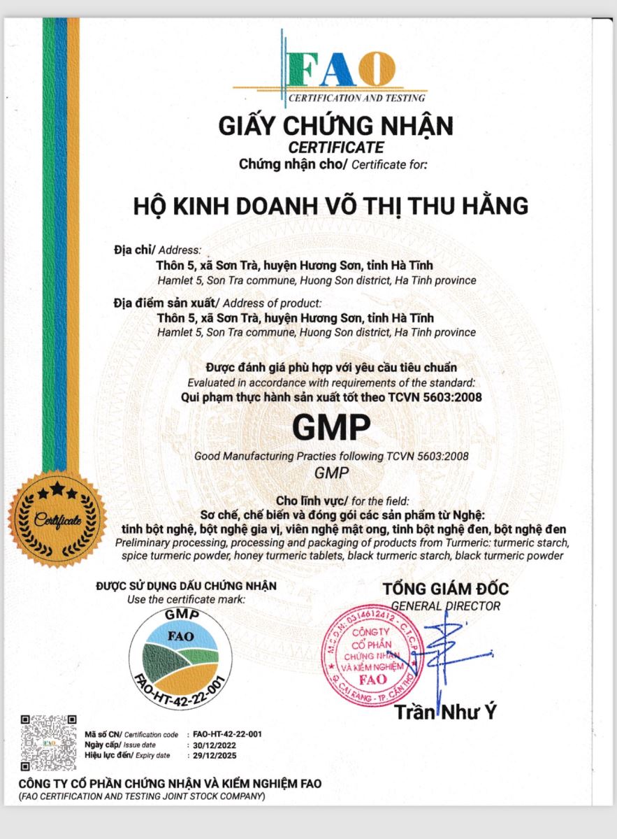 Giấy chứng nhận FAO